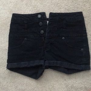 Black high wasted jean shorts